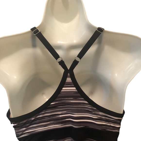 Athleta Printed Shorebreak Dress Black Stripe Grey S Athletic Tennis Pickleball - Picture 6 of 9